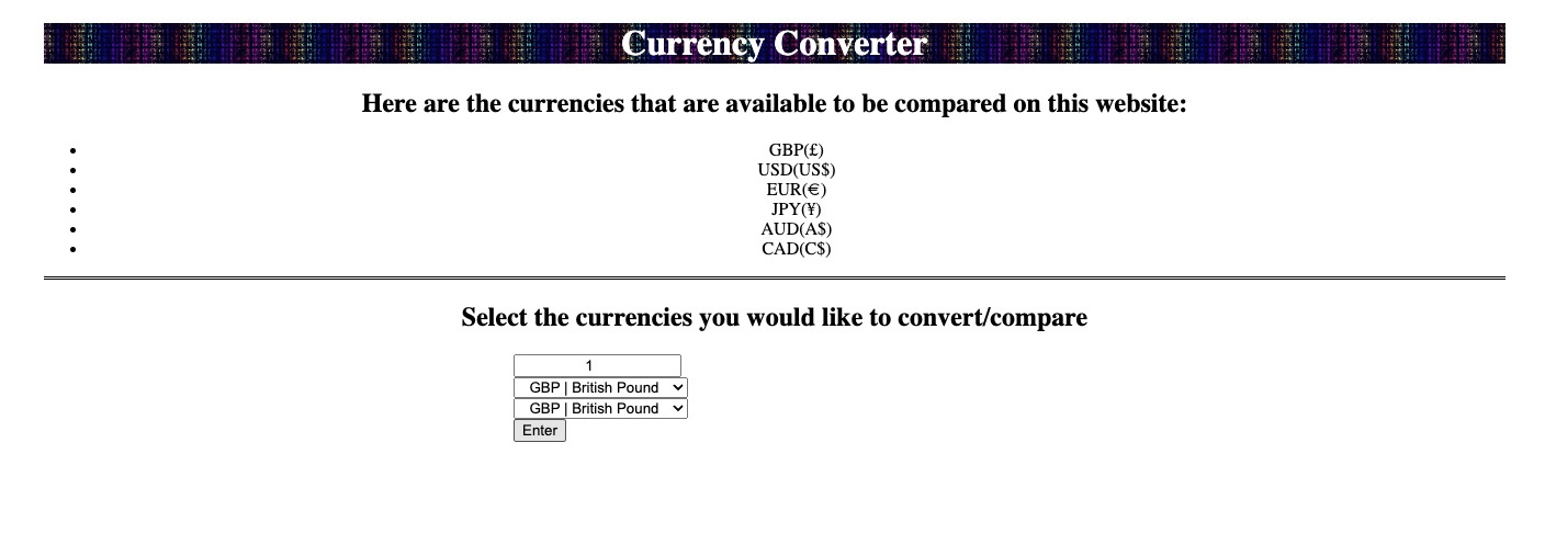 screenshot of currency converter project zoomed in