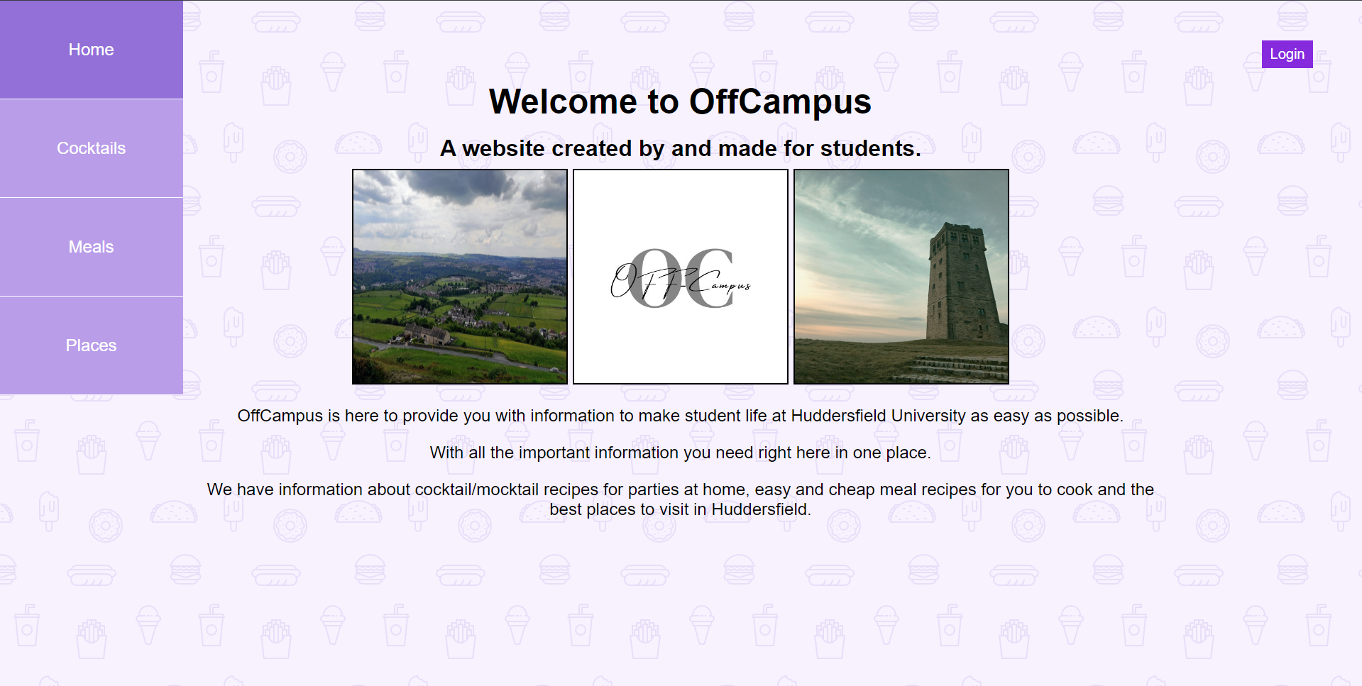 offcampus project index page